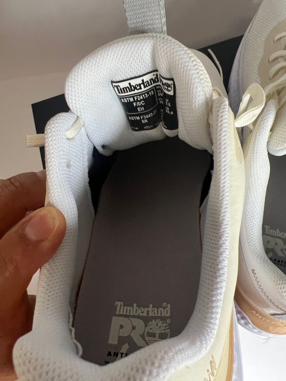 Timberland PRO Cream and White Athletic Work Shoes - Picture 4 of 9